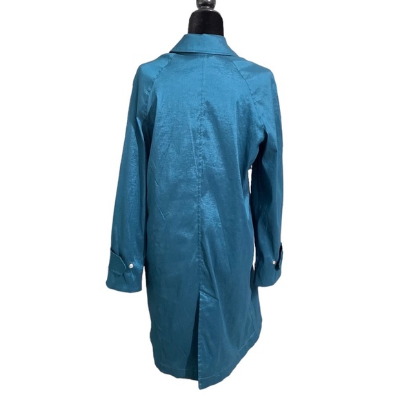 MYCRA PAC Rain Coat Short Length Peacock Teal Color Lace Lining - Picture 14 of 15